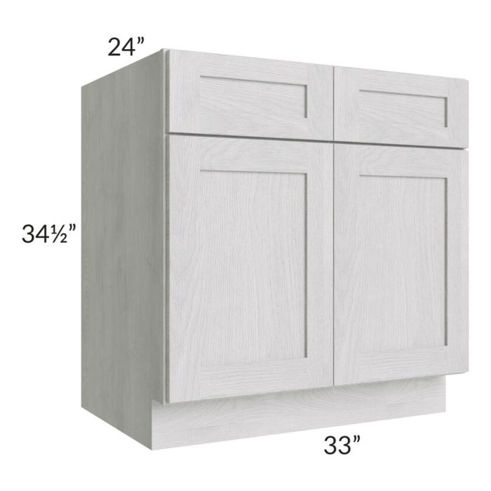 RTA Heather Grey Shaker 33" Base Cabinet with 2 Roll Out Trays