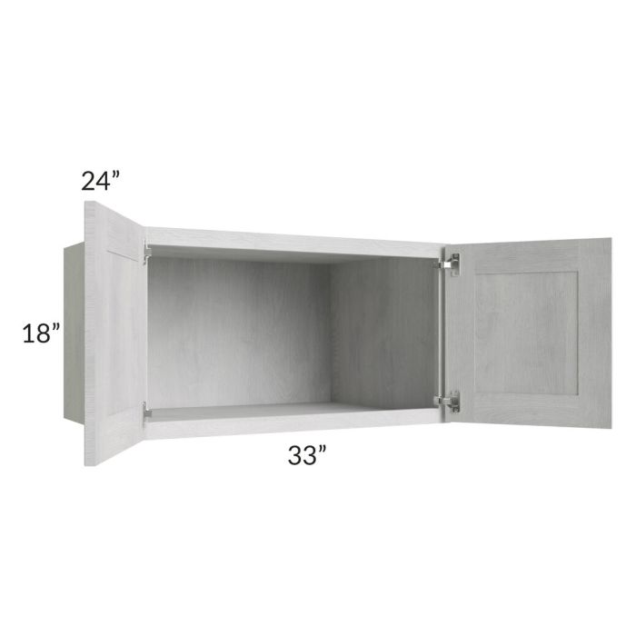 RTA Heather Grey Shaker 33" x 18" x 24" Wall Cabinet