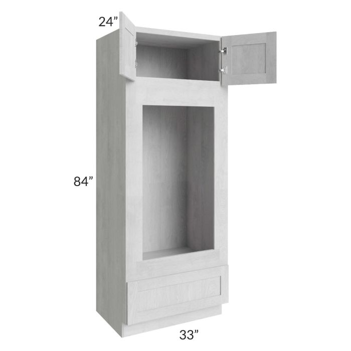 RTA Heather Grey Shaker 33" x 84" Double Oven or Oven/Microwave Cabinet