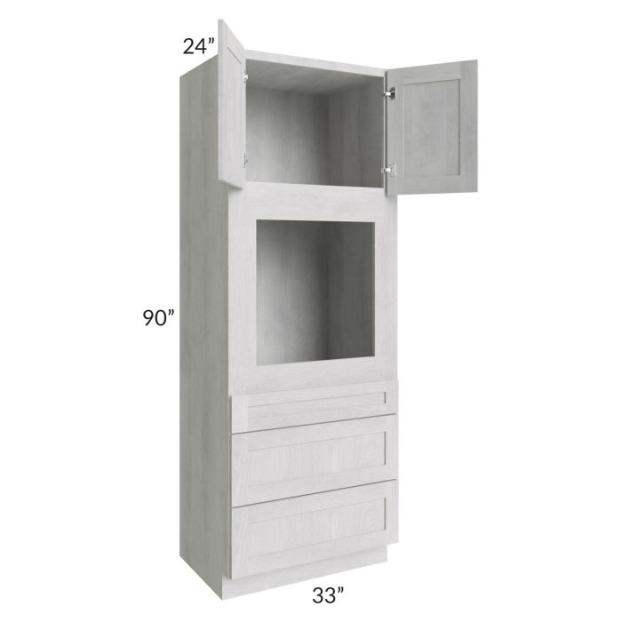 RTA Heather Grey Shaker 33" x 90" Oven Cabinet