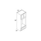 RTA Heather Grey Shaker 33" x 96" Double Oven or Oven/Microwave Cabinet with 2 Decorative Panels