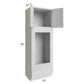 RTA Heather Grey Shaker 33" x 96" Double Oven or Oven/Microwave Cabinet with 2 Decorative Panels