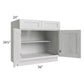 RTA Heather Grey Shaker 36" Base Cabinet with 2 Roll Out Trays