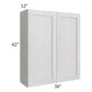 RTA Heather Grey Shaker 36" x 42" Wall Cabinet with 2 Decorative End Panels