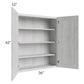 RTA Heather Grey Shaker 36" x 42" Wall Cabinet with 2 Decorative End Panels