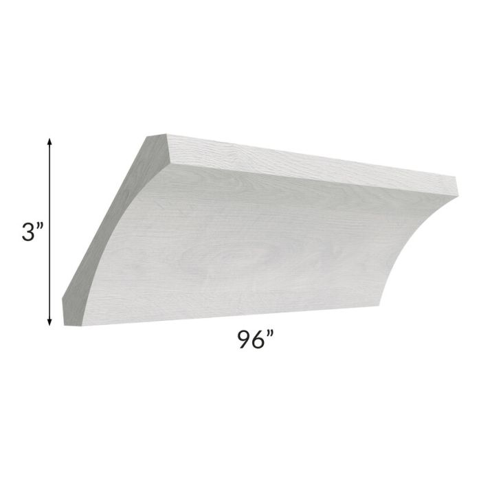 RTA Heather Grey Shaker Cove Crown Molding - Cut Molding in Half (Two 4ft Sections)