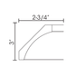 RTA Heather Grey Shaker Cove Crown Molding - Cut Molding into a 5ft and 3 ft Section