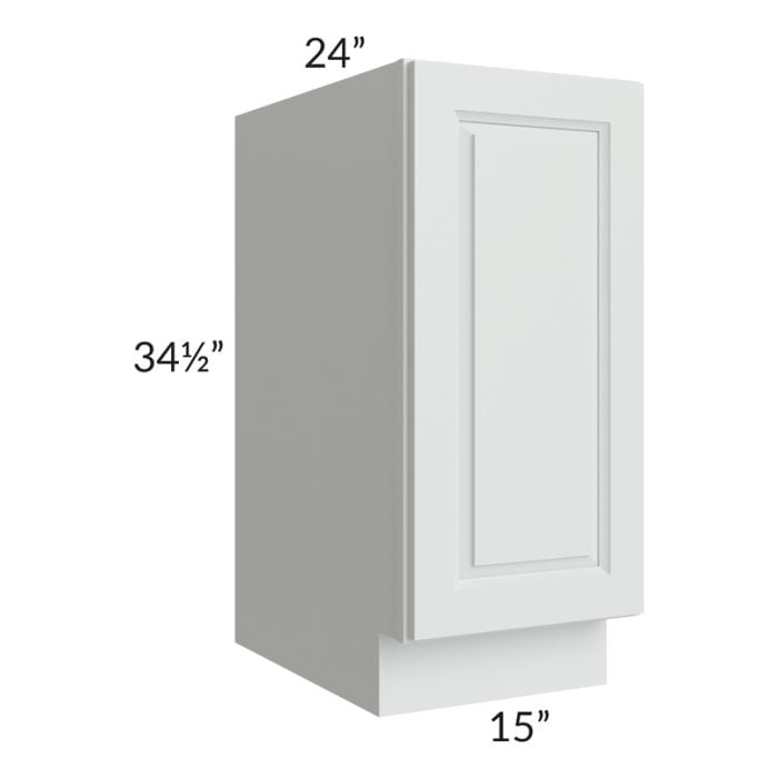 RTA Lakewood White 15" Full Height Door Base Cabinet