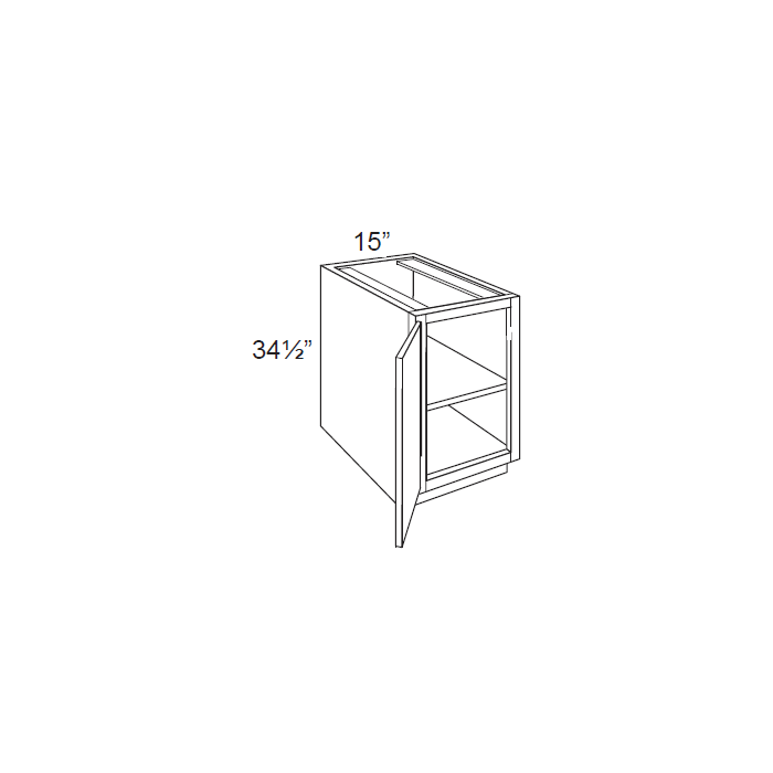 RTA Lakewood White 15" Full Height Door Base Cabinet