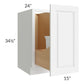 RTA Lakewood White 15" Full Height Door Base Cabinet with Single Trashcan Pullout