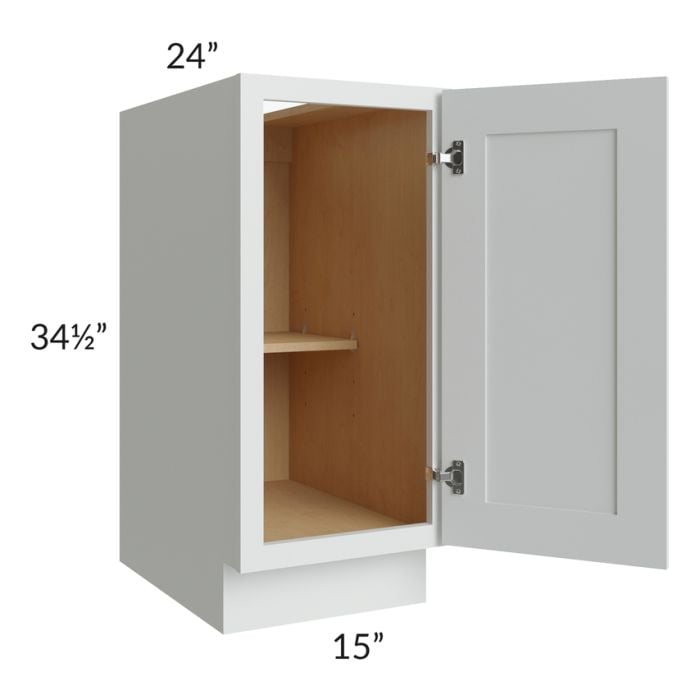 RTA Lakewood White 15" Full Height Door Base Cabinet