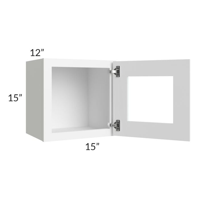 RTA Lakewood White 15" x 15" Decorative Wall Cabinet with 2 Decorative End Panels