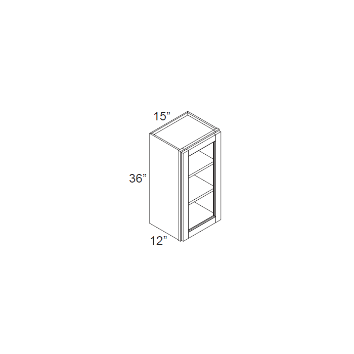 RTA Lakewood White 15" x 36" Wall Glass Door Cabinet (Prepped for Glass Doors)