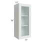 RTA Lakewood White 15" x 36" Wall Glass Door Cabinet (Prepped for Glass Doors) with 2 Decorative End Panels