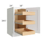 RTA Lakewood White 18" Full Height Door Base Cabinet with 3 Rollout Trays