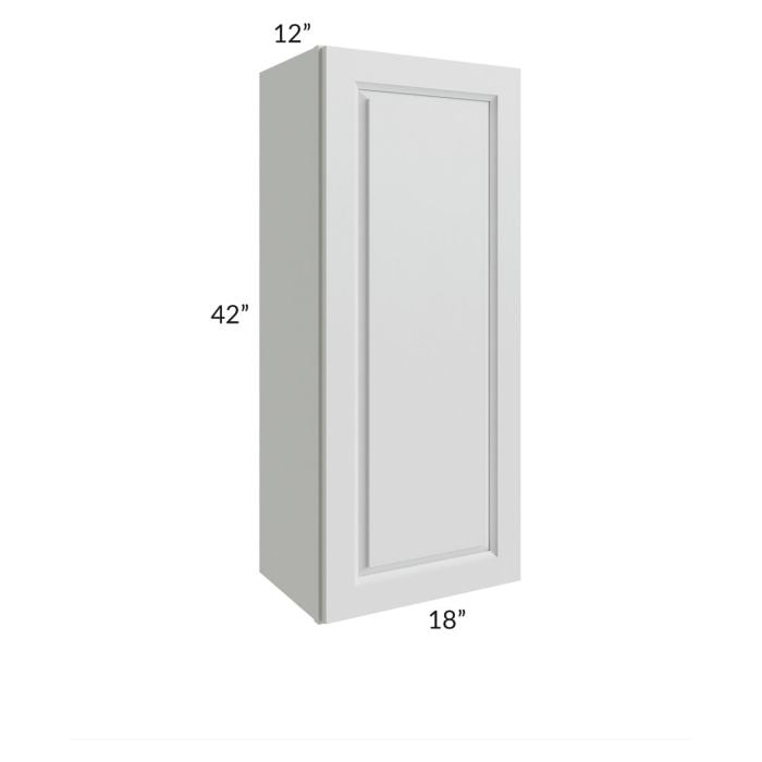 RTA Lakewood White 18" x 42" Wall Cabinet with 1 Decorative End Panel