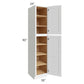 RTA Lakewood White 18" x 90" x 24" Wall Pantry Cabinet with 2 Decorative End Panels and 3 Roll Out Trays