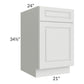 RTA Lakewood White 21" Base Cabinet with 1 Roll Out Tray