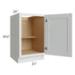 RTA Lakewood White 21" Full Height Door Base Cabinet with 1 Decorative End Panel