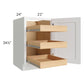 RTA Lakewood White 21" Full Height Door Base Cabinet with 3 Rollout Trays