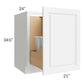RTA Lakewood White 21" Full Height Door Base Cabinet with Double Trashcan Pullout