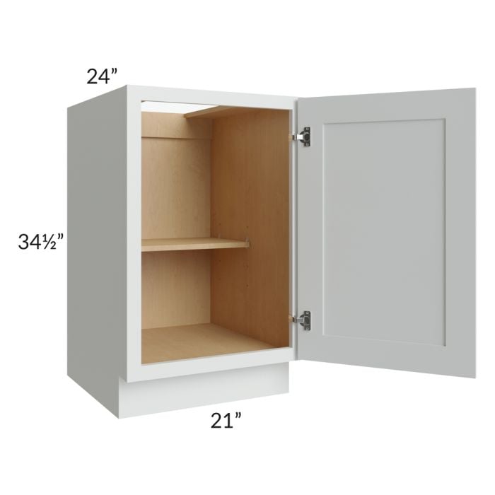 RTA Lakewood White 21" Full Height Door Base Cabinet