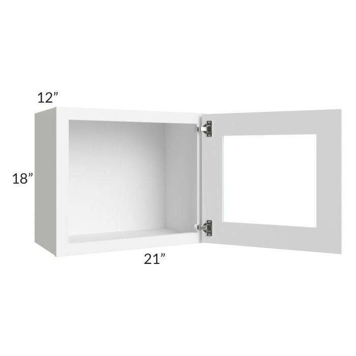 RTA Lakewood White 21" x 18" Decorative Wall Cabinet with 2 Decorative End Panels