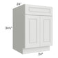 RTA Lakewood White 24" Base Cabinet with 1 Decorative End Panel