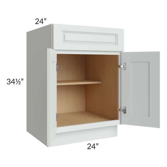 RTA Lakewood White 24" Base Cabinet with 2 Decorative End Panels