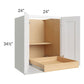 RTA Lakewood White 24" Full Height Base Cabinet with 1 Rollout Tray and 2 Decorative End Panels