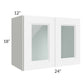 RTA Lakewood White 24" x 18" Decorative Wall Cabinet with 1 Decorative End Panel