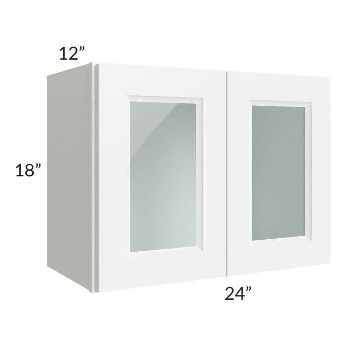 RTA Lakewood White 24" x 18" Decorative Wall Cabinet with 1 Decorative End Panel