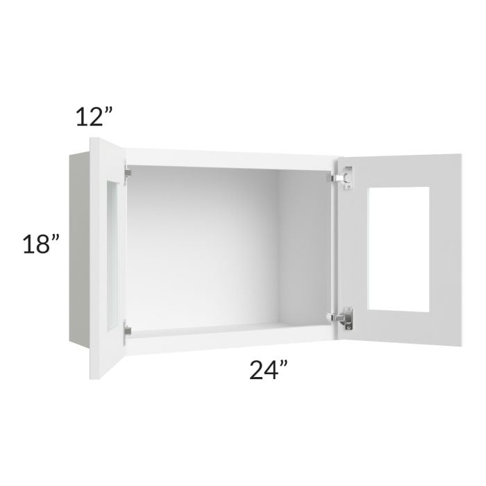 RTA Lakewood White 24" x 18" Decorative Wall Cabinet with 1 Decorative End Panel
