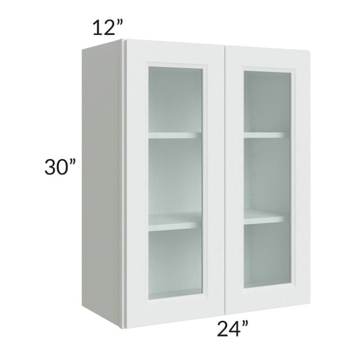 RTA Lakewood White 24" x 30" Wall Glass Door Cabinet (Prepped for Glass Doors)