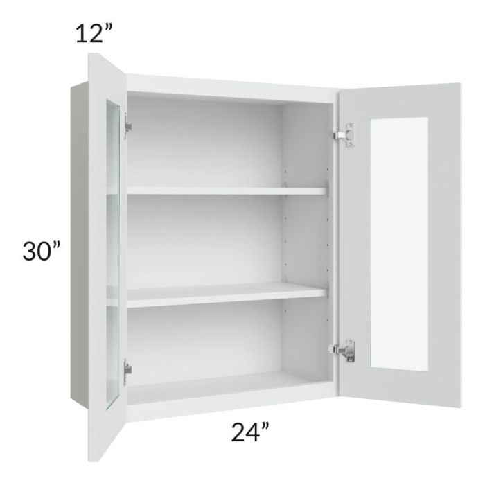 RTA Lakewood White 24" x 30" Wall Glass Door Cabinet (Prepped for Glass Doors)