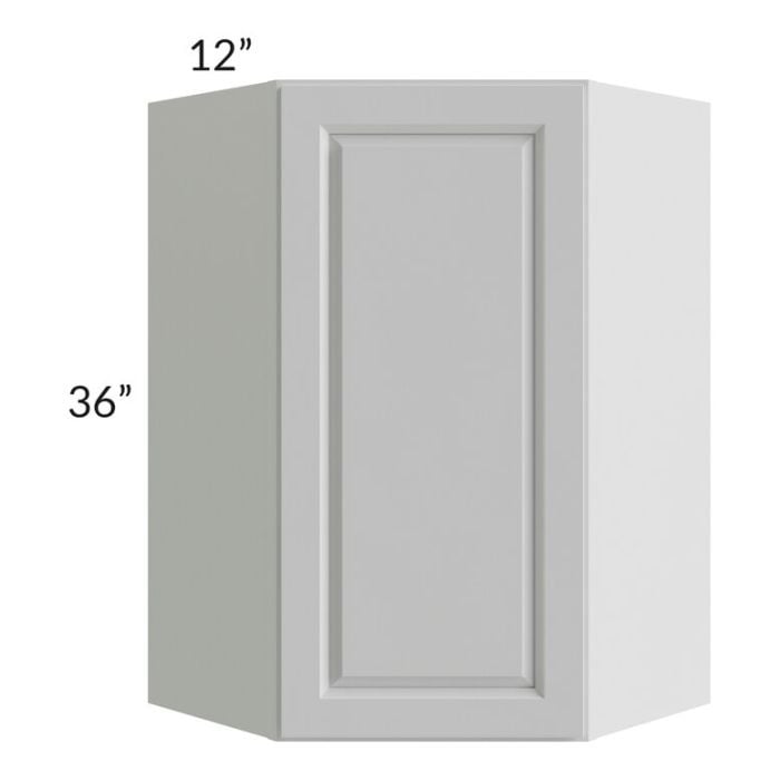 RTA Lakewood White 24" x 36" Wall Diagonal Corner Cabinet with 2 Decorative End Panels