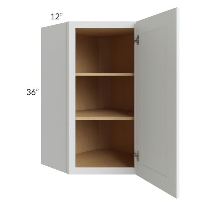 RTA Lakewood White 24" x 36" Wall Diagonal Corner Cabinet with 2 Decorative End Panels