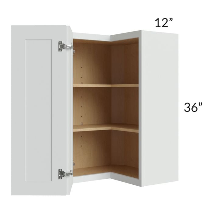 RTA Lakewood White 24" x 36" Wall Easy Reach Cabinet with 1 Decorative End Panel