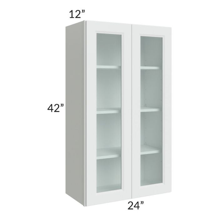 RTA Lakewood White 24" x 42" Wall Glass Door Cabinet (Prepped for Glass Doors)