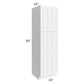 RTA Lakewood White 24" x 84" x 24" Wall Pantry Cabinet with 1 Decorative End Panel and 3 Roll Out Trays