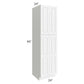 RTA Lakewood White 24" x 90" x 24" Wall Pantry Cabinet with 1 Decorative End Panel and 1 Roll Out Tray
