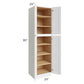 RTA Lakewood White 24" x 90" x 24" Wall Pantry Cabinet with 1 Decorative End Panel and 1 Roll Out Tray