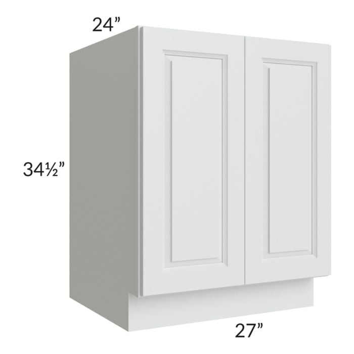 RTA Lakewood White 27" Full Height Door Base Cabinet with 1 Decorative End Panel