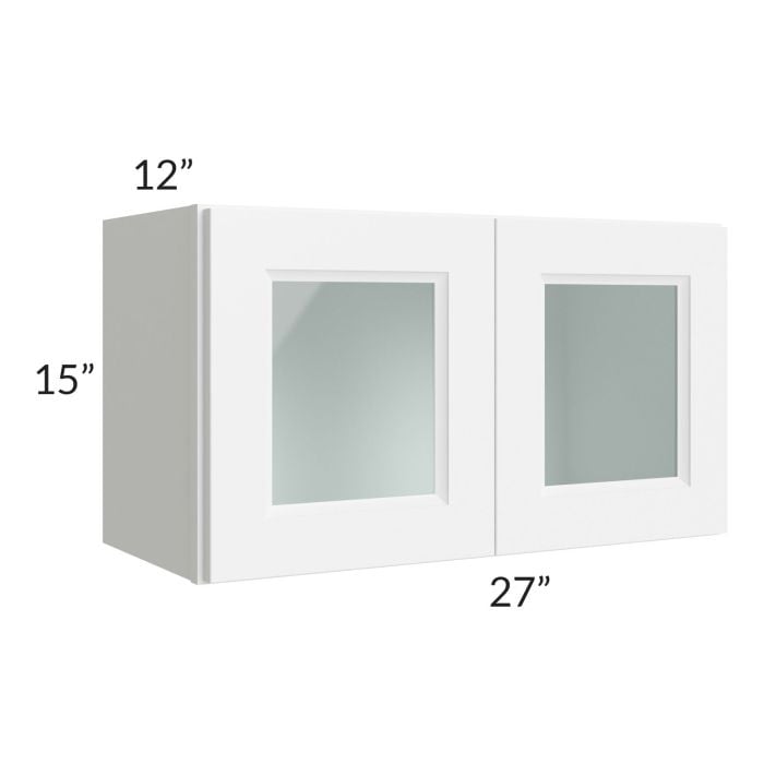 RTA Lakewood White 27" x 15" Decorative Wall Cabinet with 1 Decorative End Panel