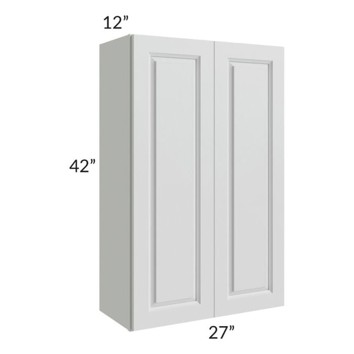 RTA Lakewood White 27" x 42" Wall Cabinet with 2 Decorative End Panels