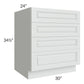 RTA Lakewood White 30" 4-Drawer Base Cabinet