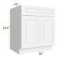 RTA Lakewood White 30" Base Cabinet (1 drawer)