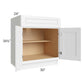 RTA Lakewood White 30" Base Cabinet (1 drawer) with 2 Decorative End Panels and 2 Roll Out Trays