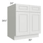 RTA Lakewood White 30" Base Cabinet with 2 Roll Out Trays