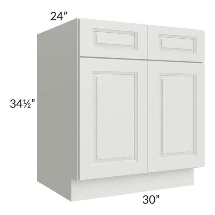 RTA Lakewood White 30" Base Cabinet with 2 Roll Out Trays